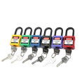 chinese electric insulation colourful abs master key security safety square padlock